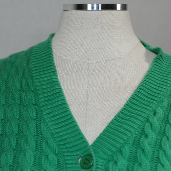 Jones New York Green Cable Knit Sweater - Picture 2 of 15